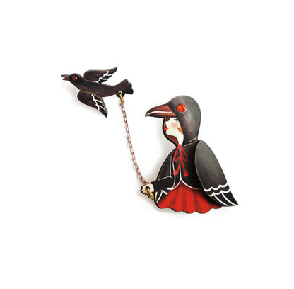 Raven Girl Brooch by Laliblue
