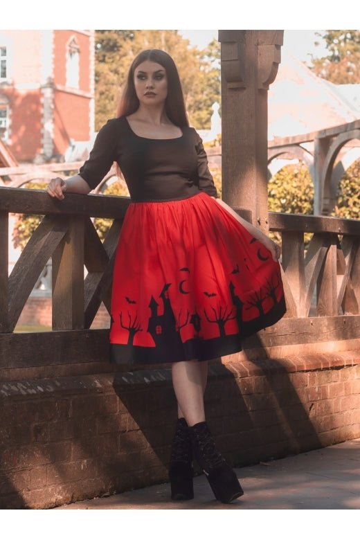 Amber-lea Haunted House Swing Dress by Collectif