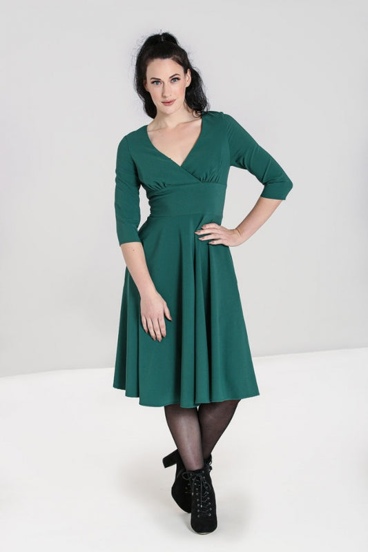 Patricia 50s Dress in Green by Hell Bunny
