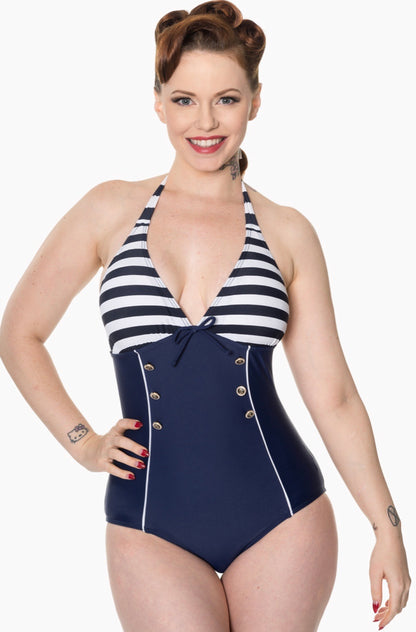 Get In Line 1950s Swimsuit by Banned