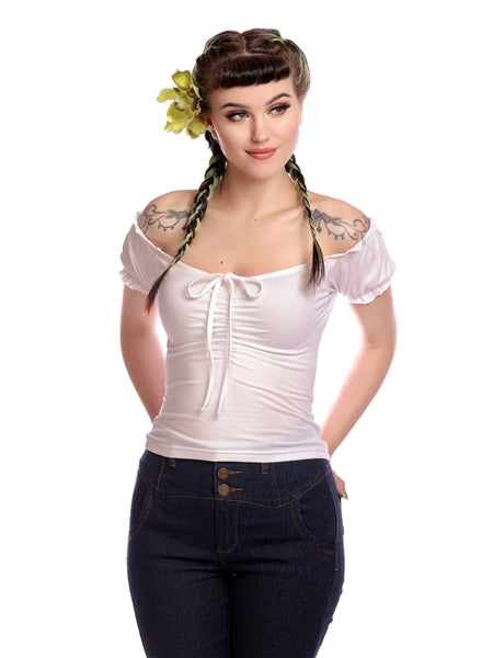 Sasha Plain T-Shirt in White by Collectif