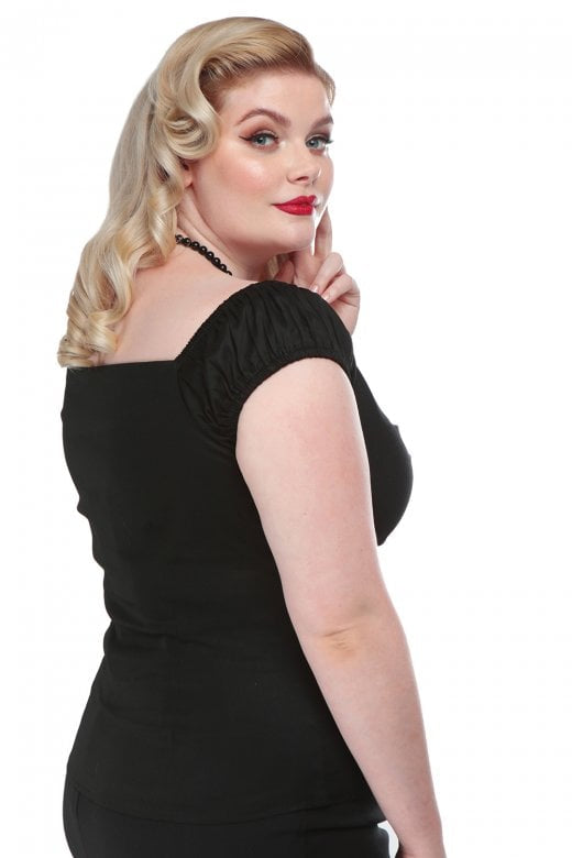 Dolores Top in Plain Black by Collectif