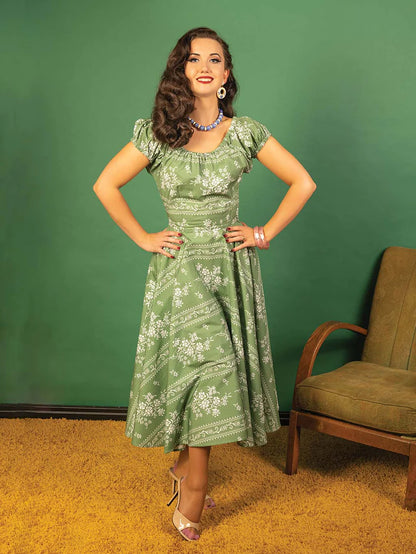 Rita 1950s Dress in Green by What Katie Did