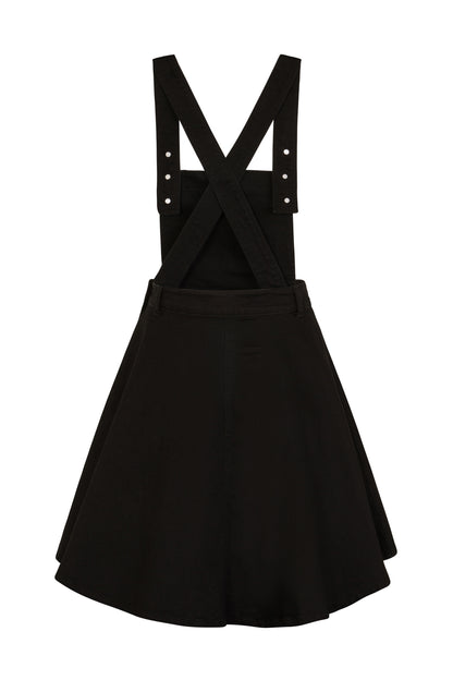 Dakota Pinafore Dress in Black by Hell Bunny