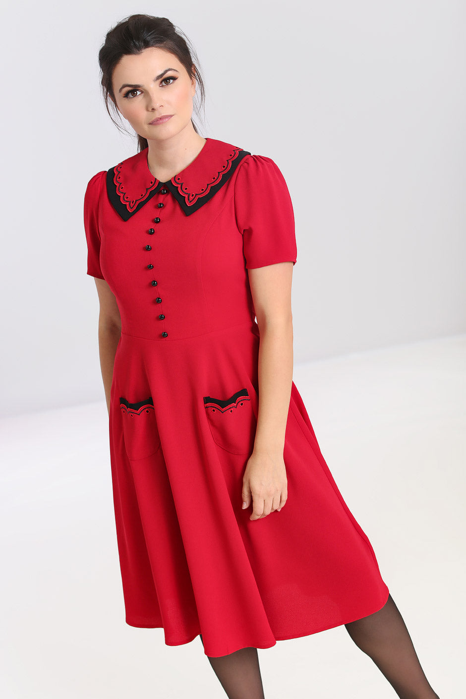 hell bunny red dress HELL Bunny Casey 50s Vintage Bolero Dress in RED
