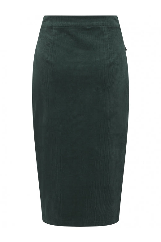 Hailey Corduroy Fitted Pencil Skirt by Collectif