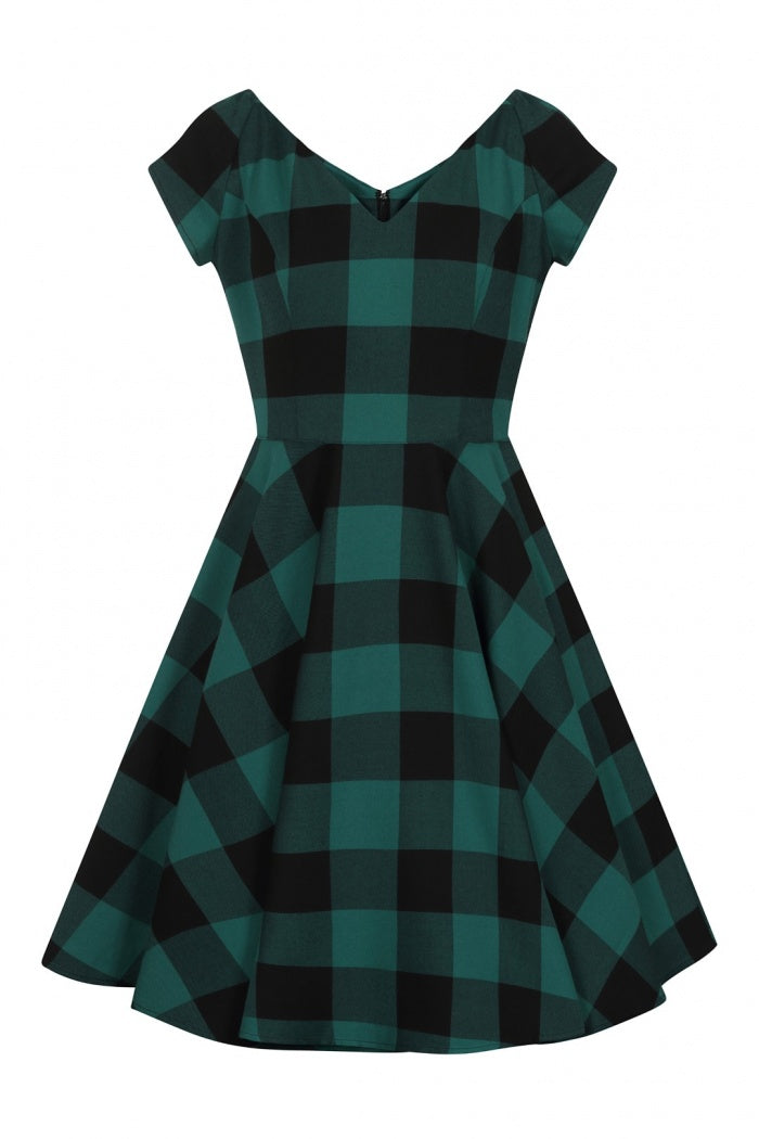 Teen Spirit Mid Dress in Green by Hell Bunny