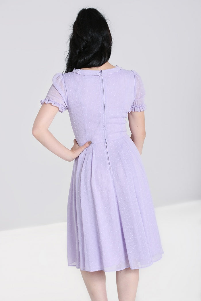 Frilly Sundae Dress in Lavender by Hell Bunny