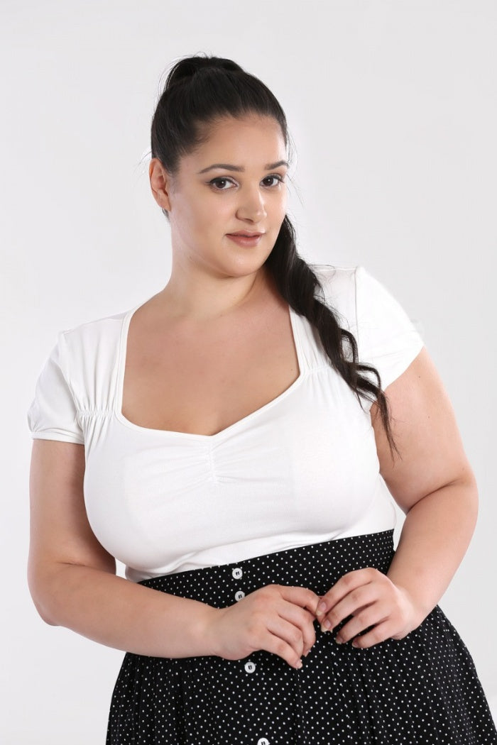 Mia Top in Ivory by Hell Bunny