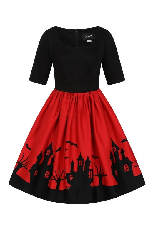 Amber-lea Haunted House Swing Dress by Collectif