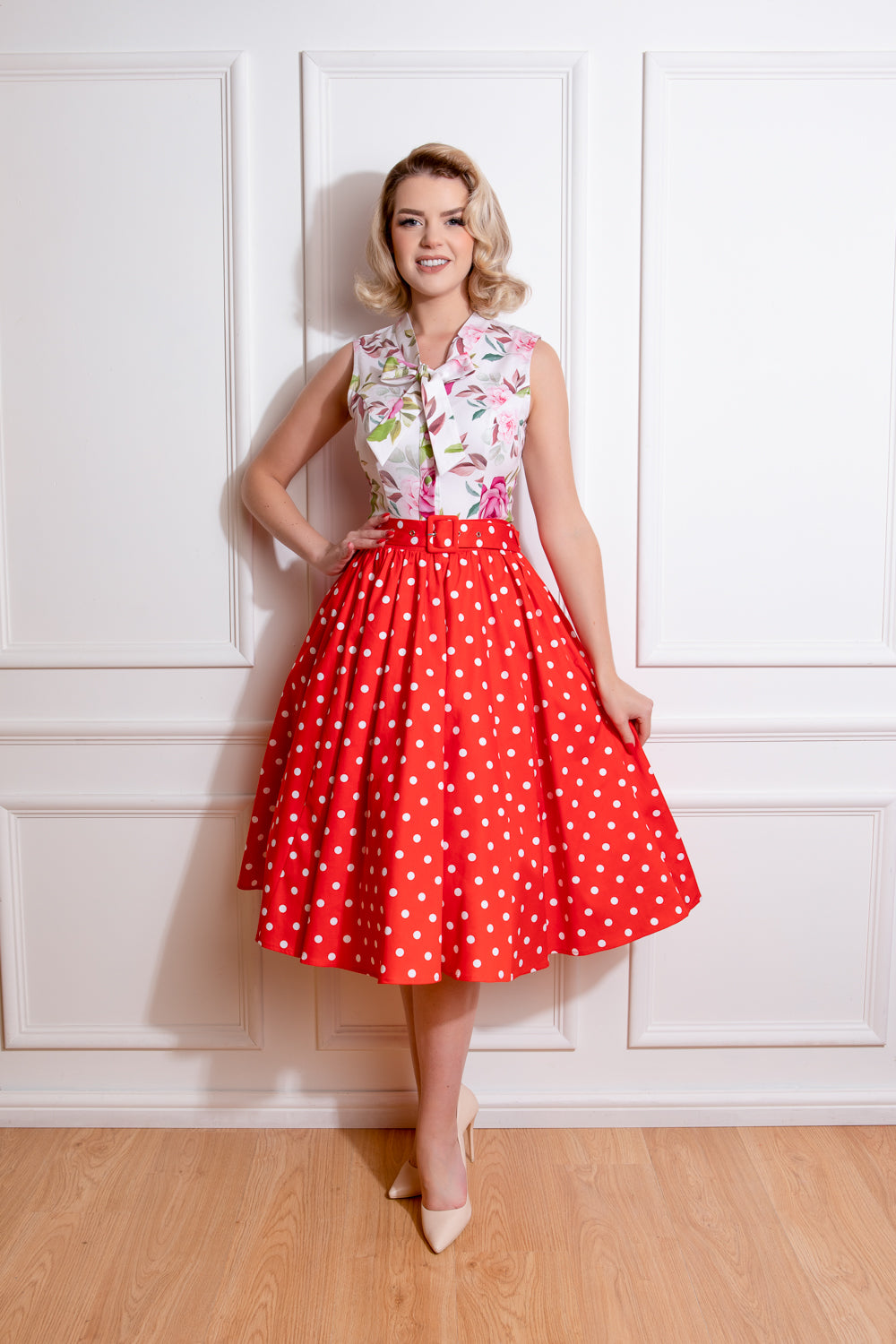 Bunny 50s paula outlet swing skirt in black