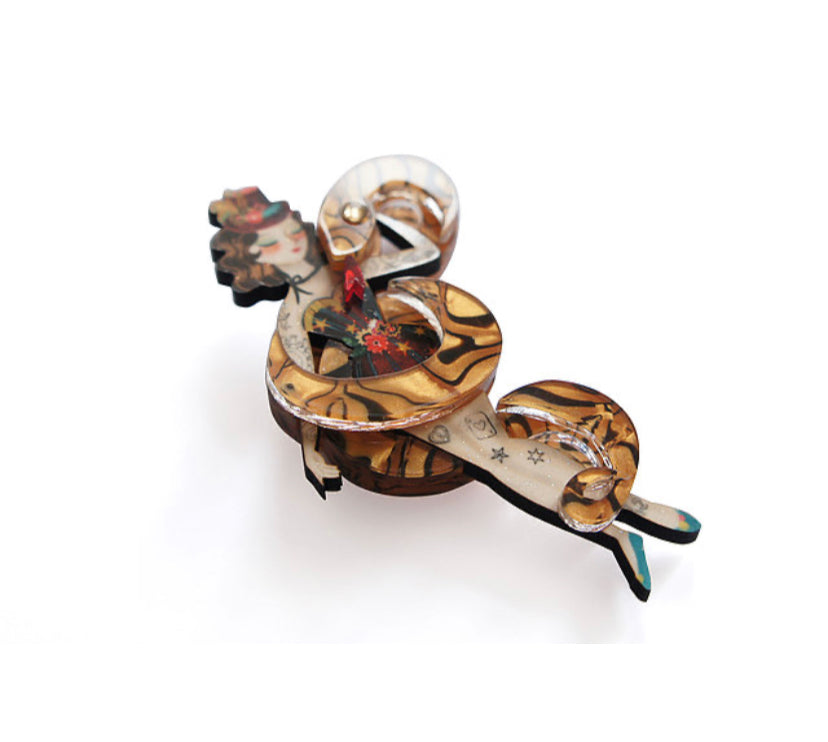 Snake Tamer Brooch by Laliblue