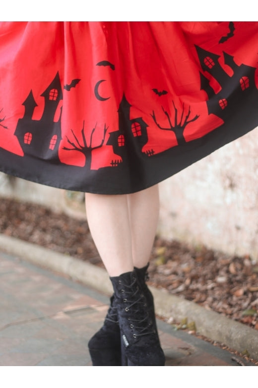 Amber-lea Haunted House Swing Dress by Collectif