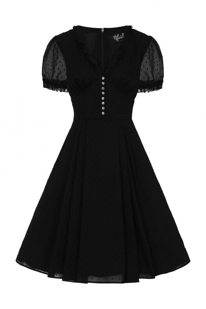 Frilly Sundae Dress in Black by Hell Bunny
