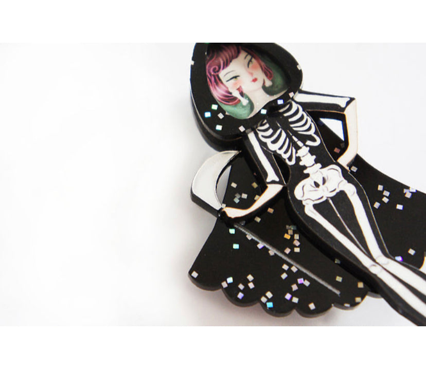 Death Girl Brooch by Laliblue