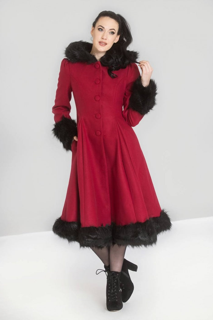 Elvira Coat in Burgundy by Hell Bunny