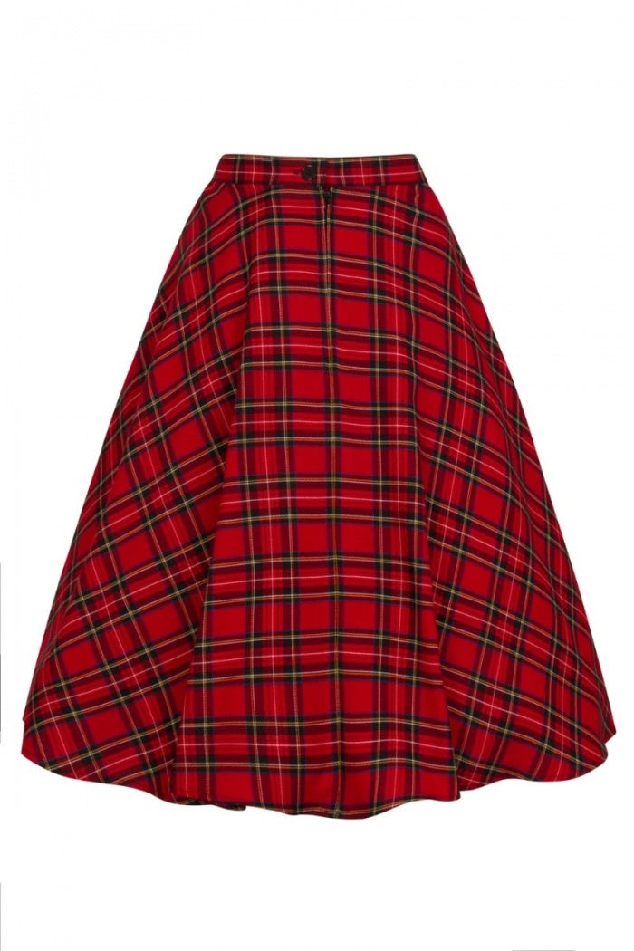 Back of the Irvine skirt showing the button and back zip closure