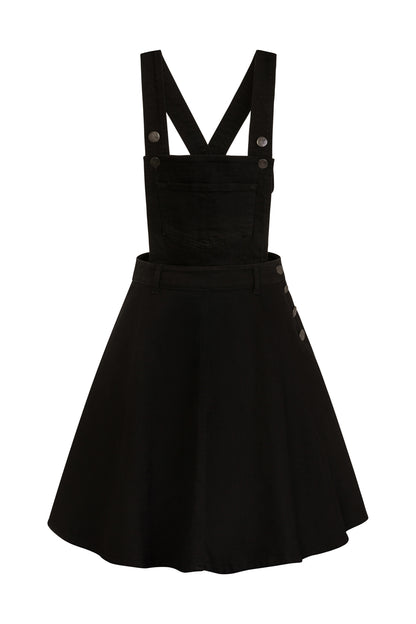 Dakota Pinafore Dress in Black by Hell Bunny