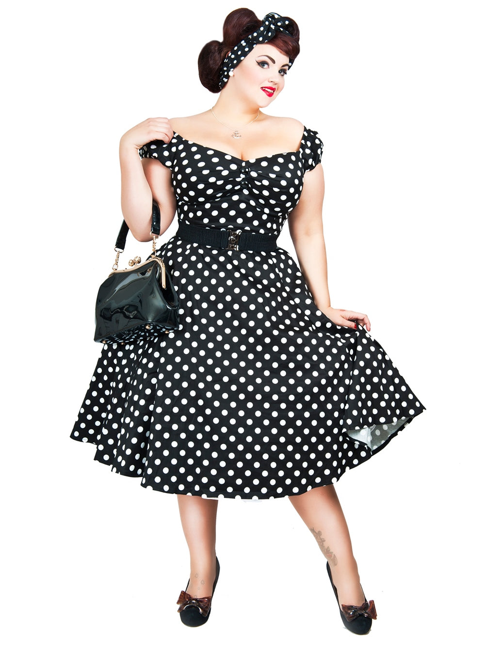 Dolores Doll Dress in Black Polka by Collectif