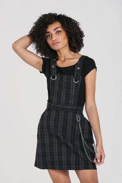 Storm Pinafore Dress by Hell Bunny