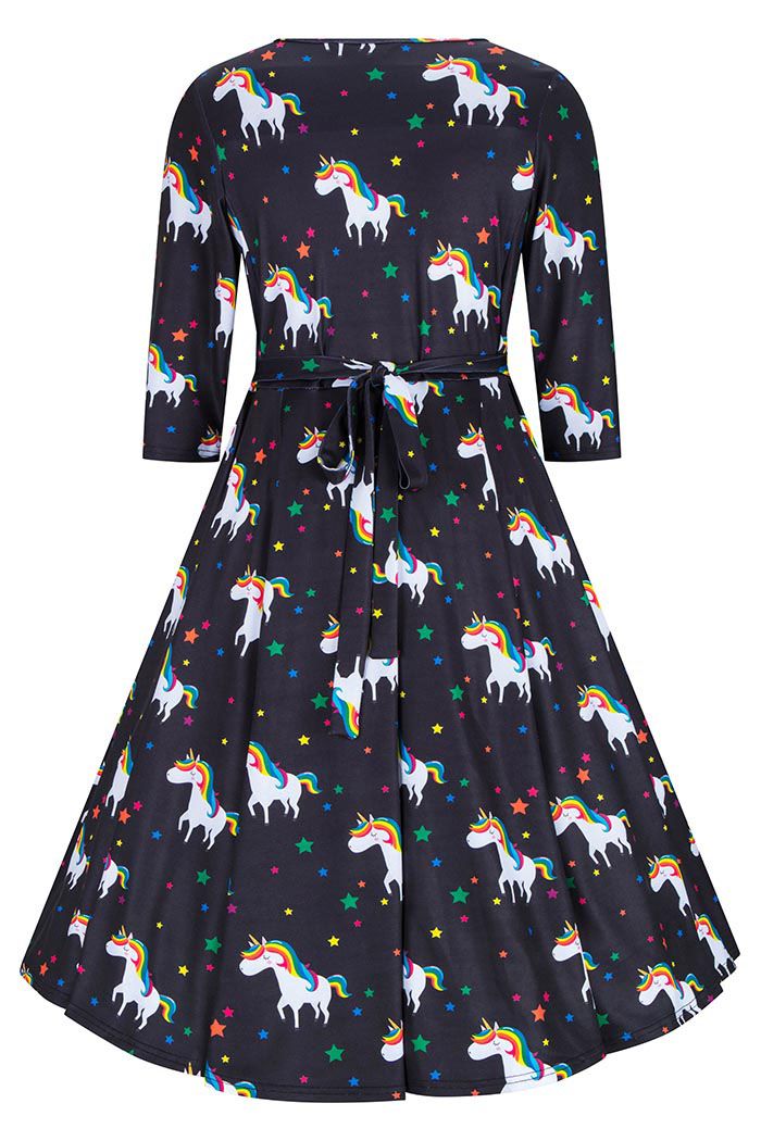 Rainbow Unicorn Lyra Dress by Lady Vintage Lemonie Boutique Rainbow Unicorn Lyra Dress by Lady Vintage Lemonie Boutique