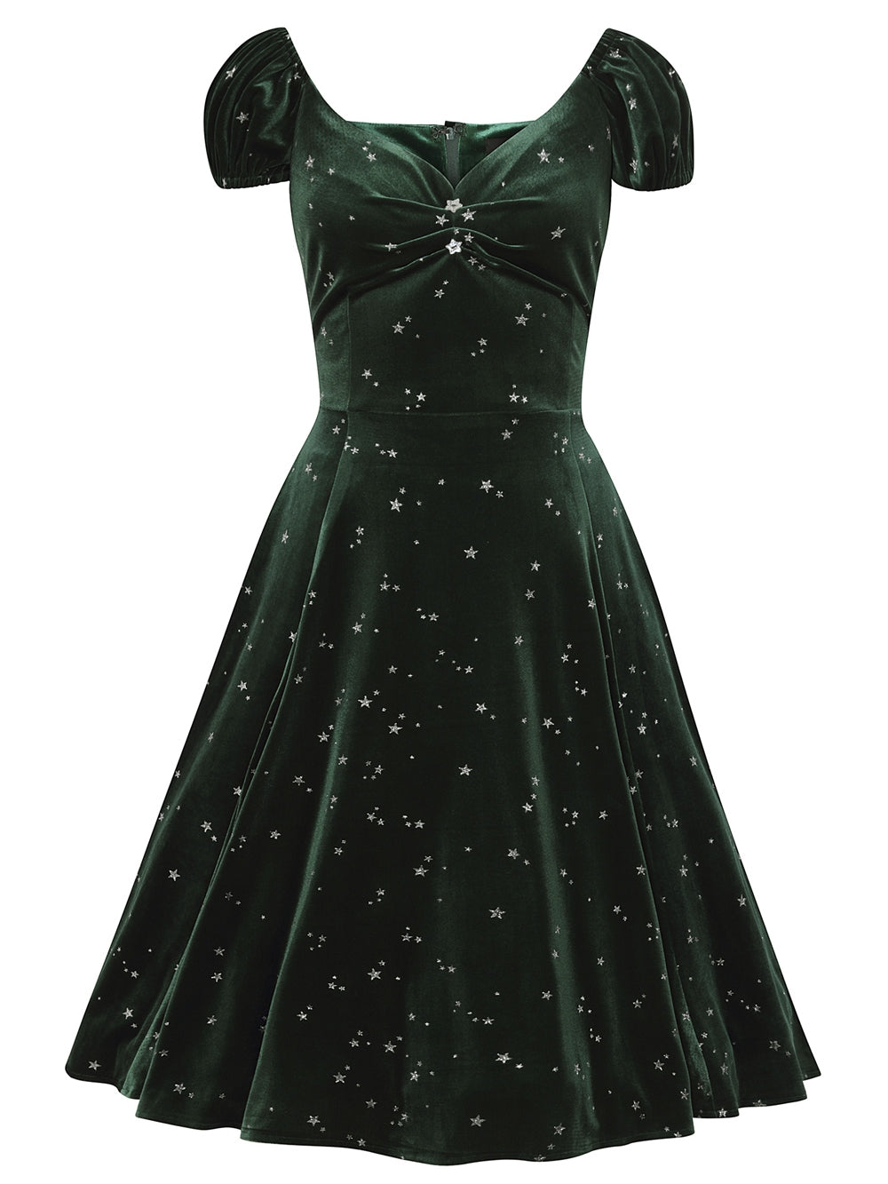 Dolores Glitter Star Velvet Doll Dress by Collectif