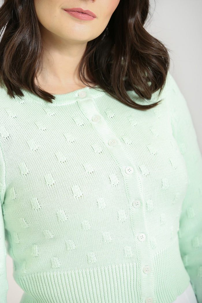 Mallow Cardigan in Mint by Hell Bunny