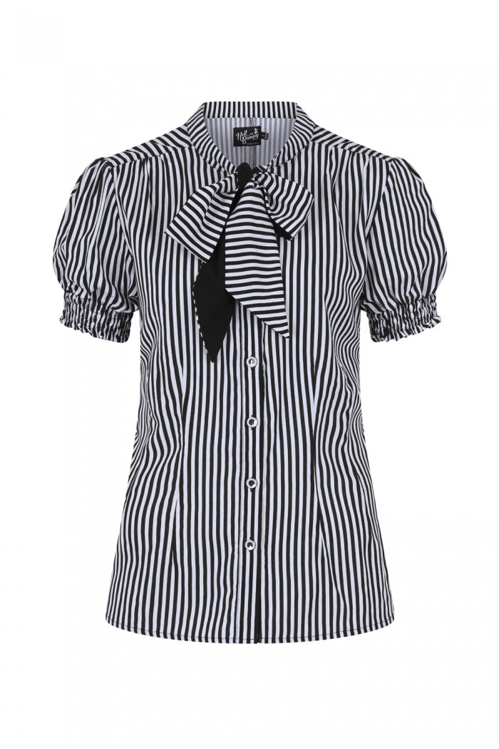 Humbug Blouse in Black and White by Hell Bunny