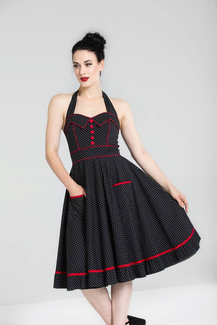 hell bunny red dress Hell Bunny Red flock tattoo Rock And Roll Rockabilly dress Size medium