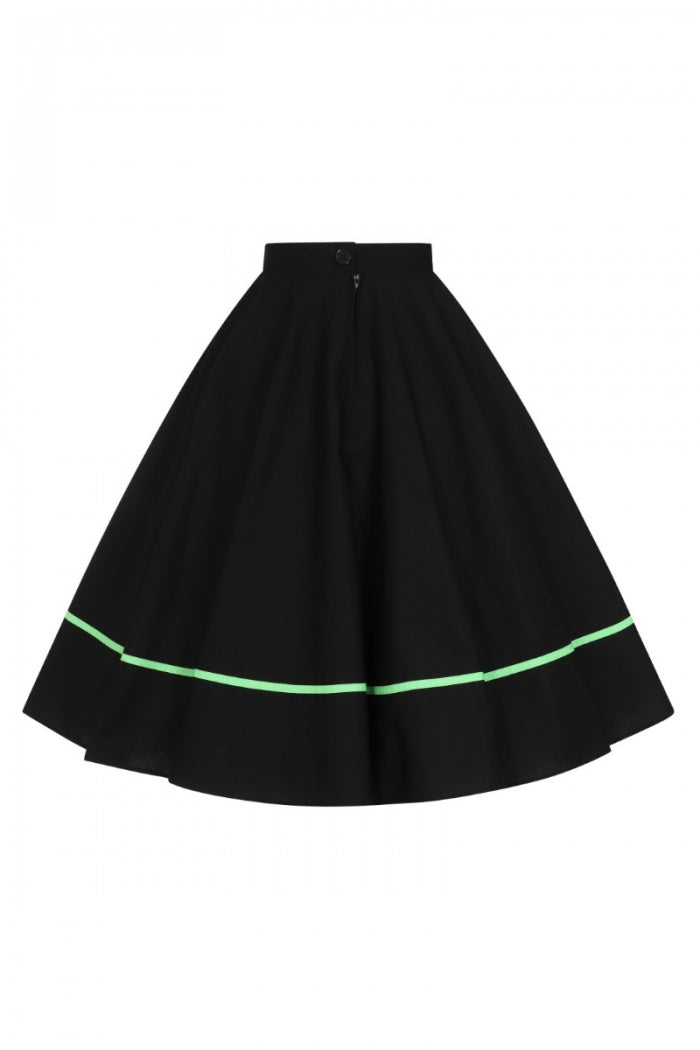 Miss Muffet 50s Skirt in Green by Hell Bunny