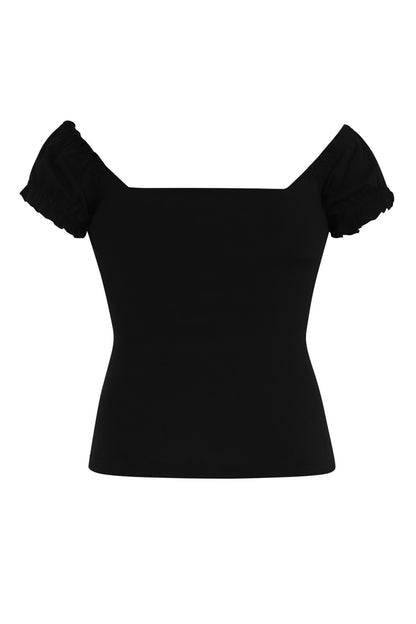 Sasha Plain T-Shirt in Black by Collectif