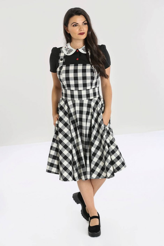 Victorine Pinafore Dress by Hell Bunny
