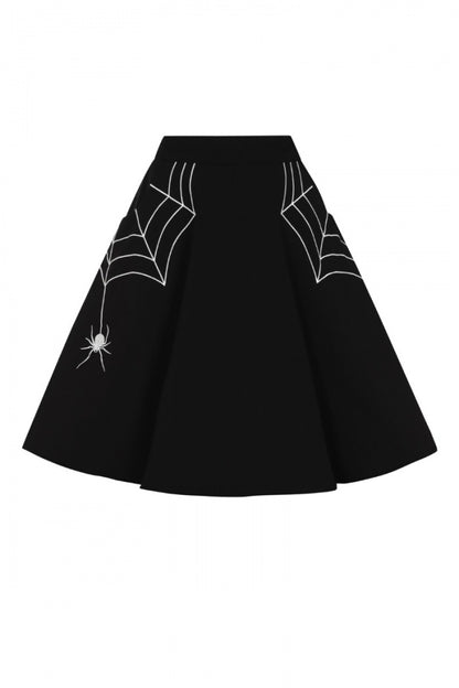 Miss Muffet Mini Skirt in Black and White by Hell Bunny