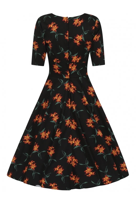 collectif oranges dress Caterina Orange Flared Dress