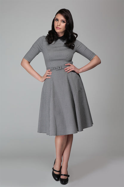 Winona Houndstooth Swing Dress by Collectif