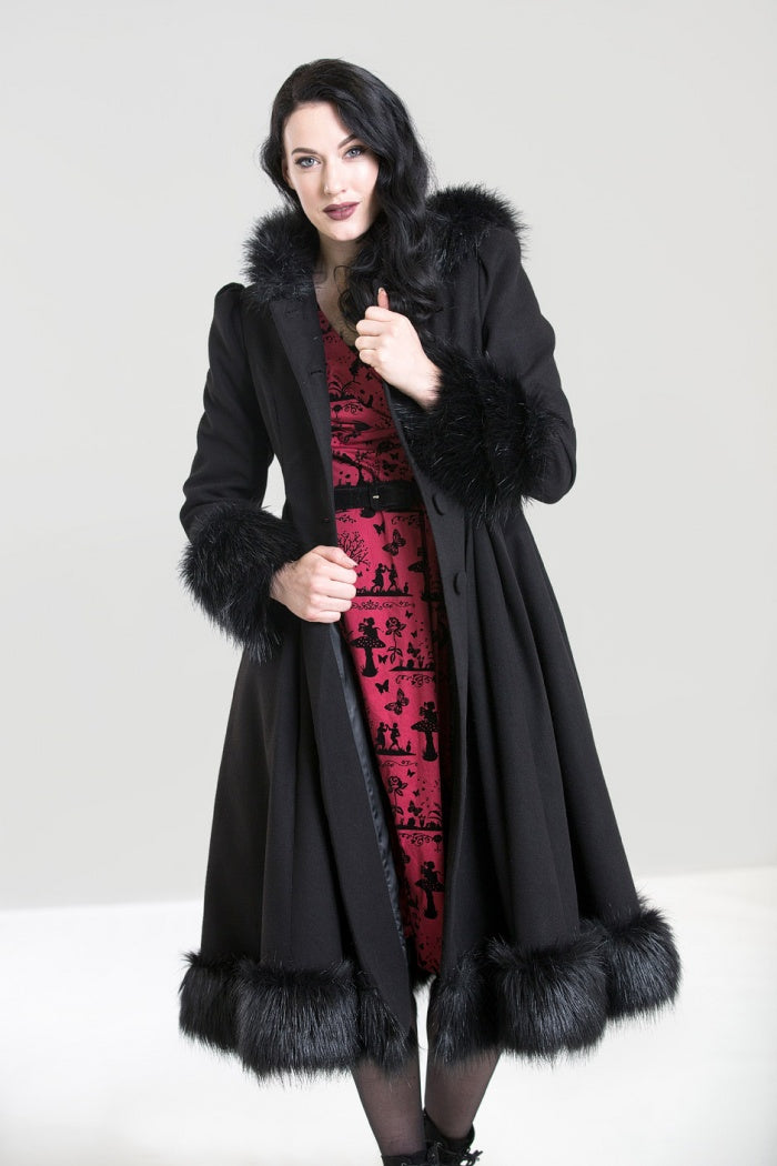 Elvira Coat in Black by Hell Bunny