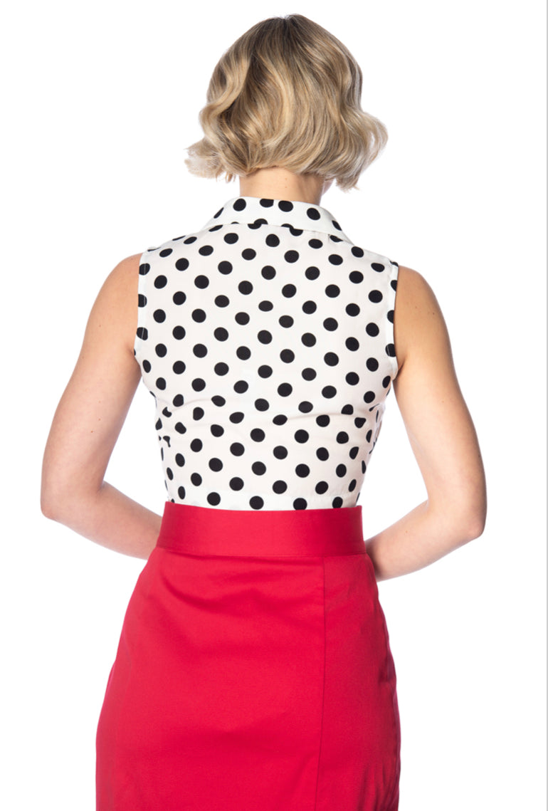 The polka love rockabilly top from the back.