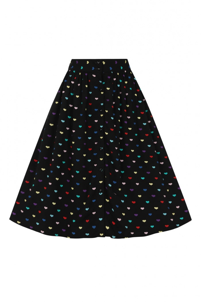 True Love Mid Skirt by Hell Bunny